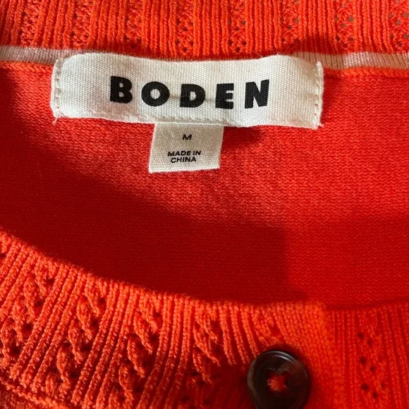 Boden Emilia Cropped Cardigan Sunset Orange Size Med Lightweight
Preppy Colorful - Picture 4 of 7